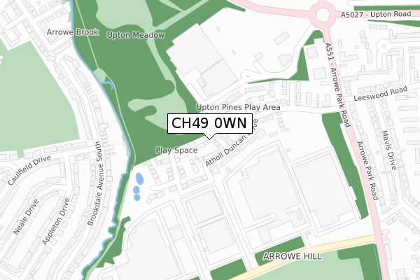 CH49 0WN map - large scale - OS Open Zoomstack (Ordnance Survey)