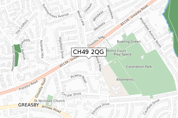 CH49 2QG map - large scale - OS Open Zoomstack (Ordnance Survey) CH49 2QG map - large scale - OS Open Zoomstack (Ordnance Survey)