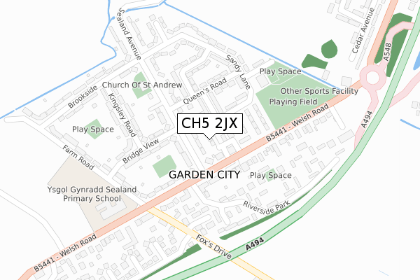 CH5 2JX map - large scale - OS Open Zoomstack (Ordnance Survey) CH5 2JX map - large scale - OS Open Zoomstack (Ordnance Survey)