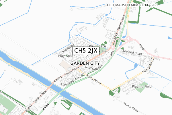 CH5 2JX map - small scale - OS Open Zoomstack (Ordnance Survey) CH5 2JX map - small scale - OS Open Zoomstack (Ordnance Survey)