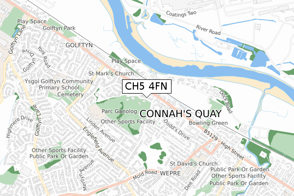 CH5 4FN map - small scale - OS Open Zoomstack (Ordnance Survey) CH5 4FN map - small scale - OS Open Zoomstack (Ordnance Survey)