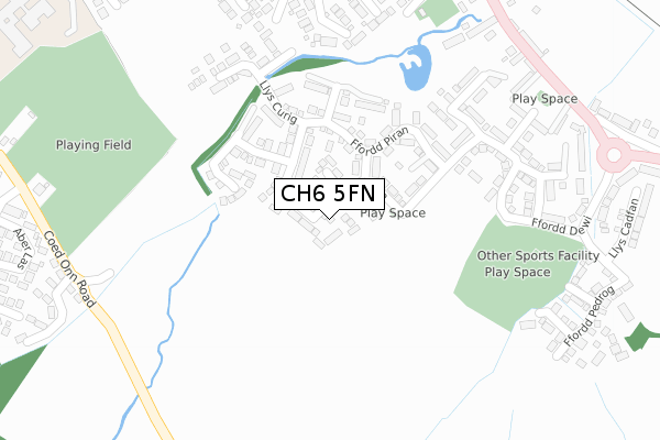 CH6 5FN map - large scale - OS Open Zoomstack (Ordnance Survey)