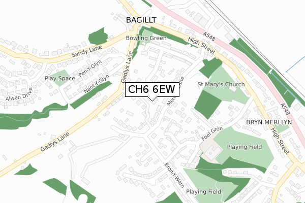 CH6 6EW map - large scale - OS Open Zoomstack (Ordnance Survey)