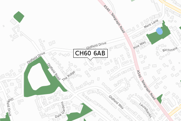CH60 6AB map - large scale - OS Open Zoomstack (Ordnance Survey)