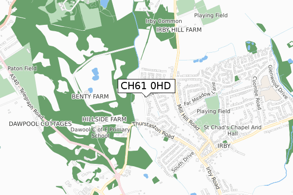 CH61 0HD map - small scale - OS Open Zoomstack (Ordnance Survey)