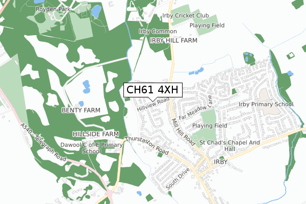 CH61 4XH map - small scale - OS Open Zoomstack (Ordnance Survey)