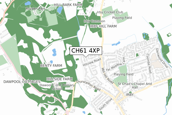 CH61 4XP map - small scale - OS Open Zoomstack (Ordnance Survey)