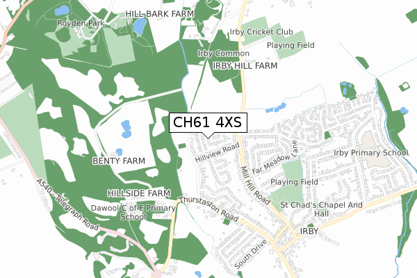 CH61 4XS map - small scale - OS Open Zoomstack (Ordnance Survey)