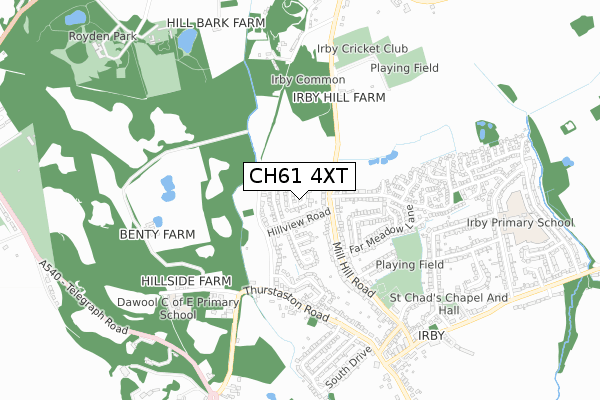 CH61 4XT map - small scale - OS Open Zoomstack (Ordnance Survey)