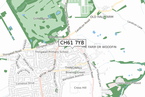 CH61 7YB map - small scale - OS Open Zoomstack (Ordnance Survey)