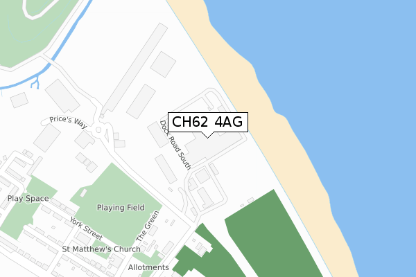 CH62 4AG map - large scale - OS Open Zoomstack (Ordnance Survey)