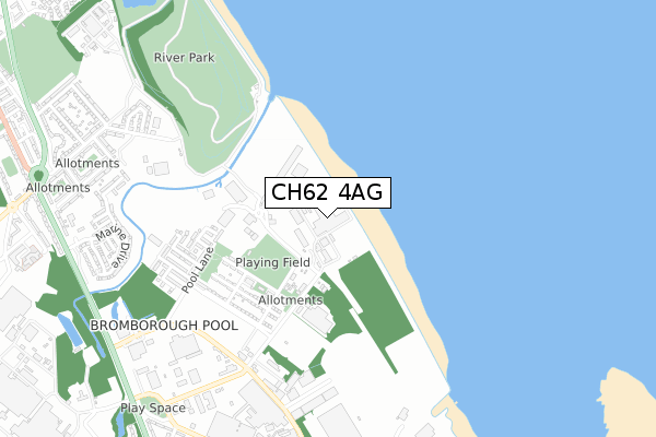 CH62 4AG map - small scale - OS Open Zoomstack (Ordnance Survey)