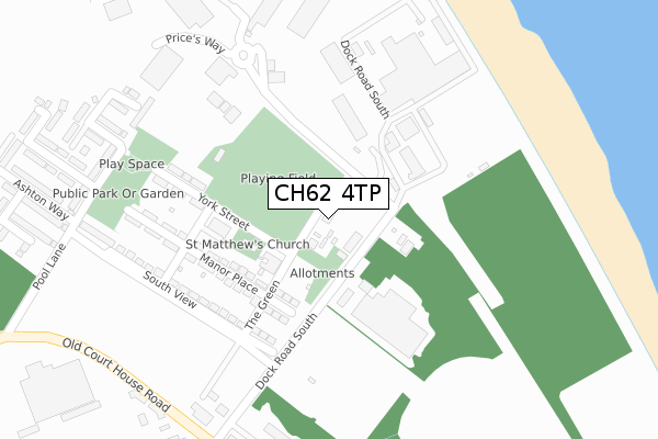 CH62 4TP map - large scale - OS Open Zoomstack (Ordnance Survey)