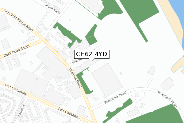 CH62 4YD map - large scale - OS Open Zoomstack (Ordnance Survey)