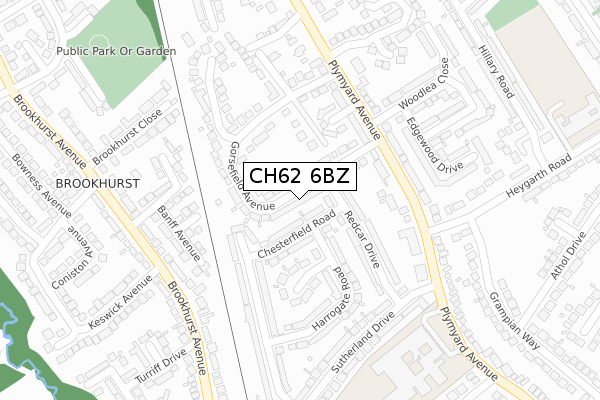 CH62 6BZ map - large scale - OS Open Zoomstack (Ordnance Survey)