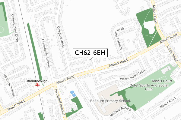 CH62 6EH map - large scale - OS Open Zoomstack (Ordnance Survey)