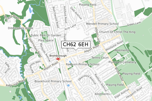CH62 6EH map - small scale - OS Open Zoomstack (Ordnance Survey)