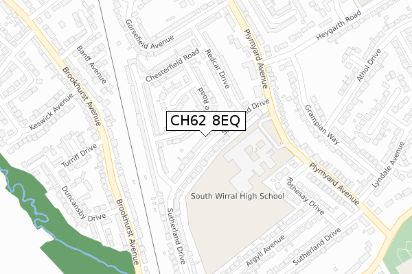 CH62 8EQ map - large scale - OS Open Zoomstack (Ordnance Survey)