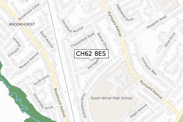 CH62 8ES map - large scale - OS Open Zoomstack (Ordnance Survey)
