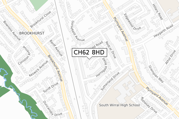 CH62 8HD map - large scale - OS Open Zoomstack (Ordnance Survey)