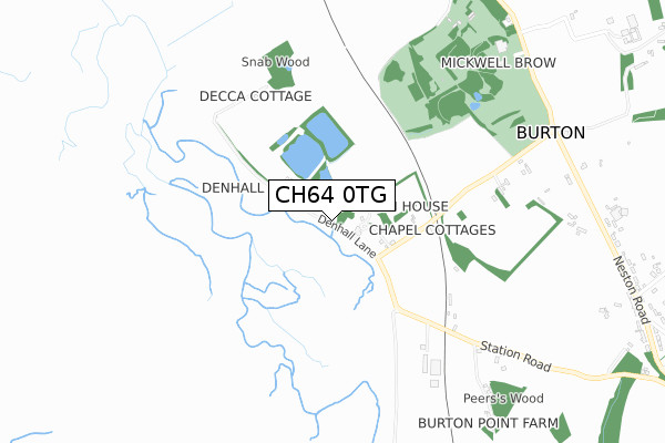 CH64 0TG map - small scale - OS Open Zoomstack (Ordnance Survey)