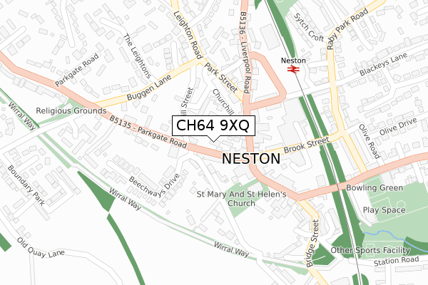 CH64 9XQ map - large scale - OS Open Zoomstack (Ordnance Survey)
