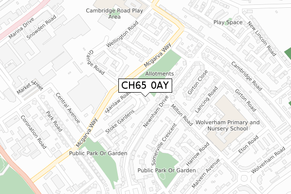 CH65 0AY map - large scale - OS Open Zoomstack (Ordnance Survey)