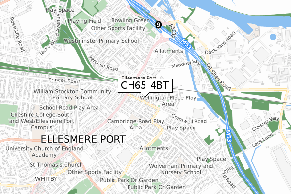 CH65 4BT map - small scale - OS Open Zoomstack (Ordnance Survey) CH65 4BT map - small scale - OS Open Zoomstack (Ordnance Survey)