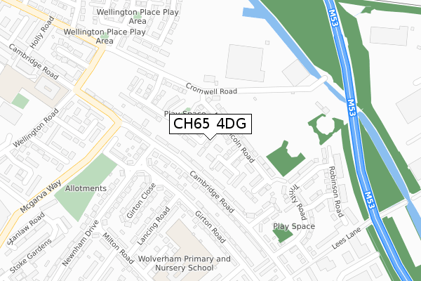 CH65 4DG map - large scale - OS Open Zoomstack (Ordnance Survey) CH65 4DG map - large scale - OS Open Zoomstack (Ordnance Survey)