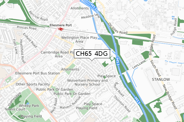 CH65 4DG map - small scale - OS Open Zoomstack (Ordnance Survey) CH65 4DG map - small scale - OS Open Zoomstack (Ordnance Survey)