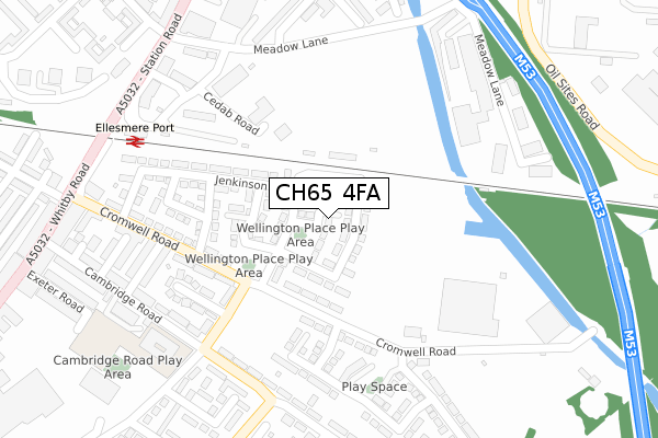 CH65 4FA map - large scale - OS Open Zoomstack (Ordnance Survey)