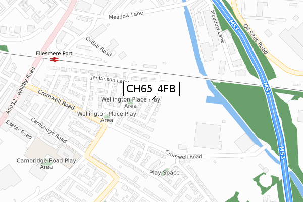 CH65 4FB map - large scale - OS Open Zoomstack (Ordnance Survey) CH65 4FB map - large scale - OS Open Zoomstack (Ordnance Survey)