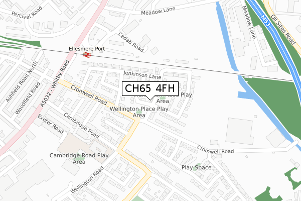 CH65 4FH map - large scale - OS Open Zoomstack (Ordnance Survey)