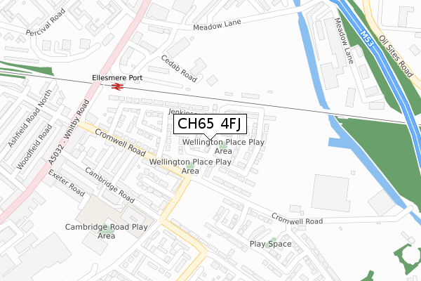 CH65 4FJ map - large scale - OS Open Zoomstack (Ordnance Survey) CH65 4FJ map - large scale - OS Open Zoomstack (Ordnance Survey)