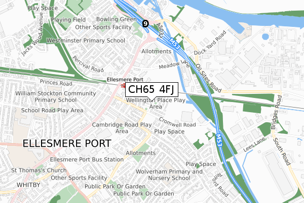 CH65 4FJ map - small scale - OS Open Zoomstack (Ordnance Survey) CH65 4FJ map - small scale - OS Open Zoomstack (Ordnance Survey)