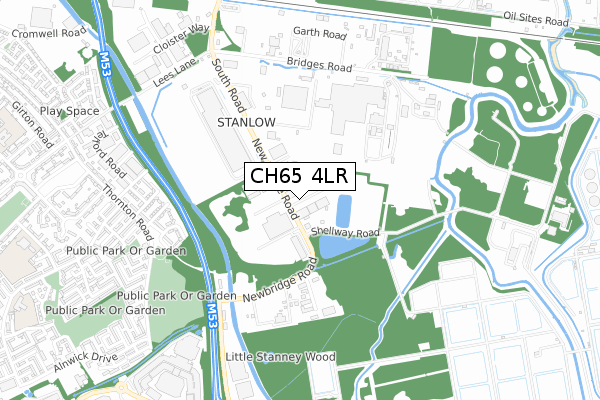 CH65 4LR map - small scale - OS Open Zoomstack (Ordnance Survey)