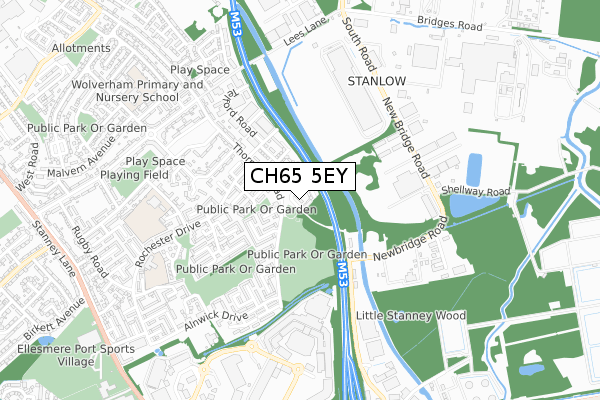 CH65 5EY map - small scale - OS Open Zoomstack (Ordnance Survey)