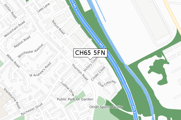 CH65 5FN map - large scale - OS Open Zoomstack (Ordnance Survey)