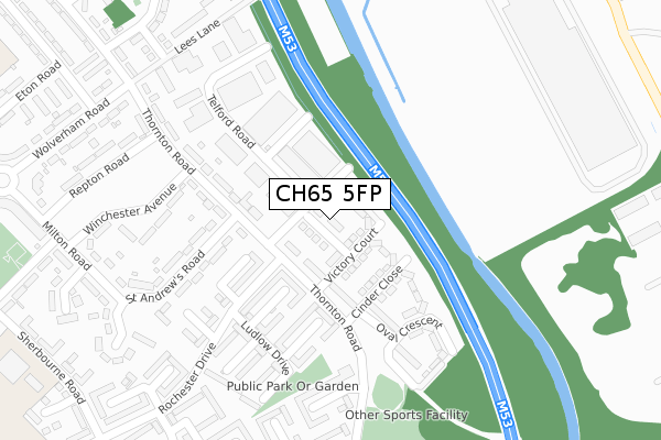 CH65 5FP map - large scale - OS Open Zoomstack (Ordnance Survey)