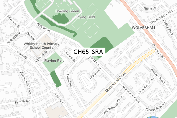 CH65 6RA map - large scale - OS Open Zoomstack (Ordnance Survey)