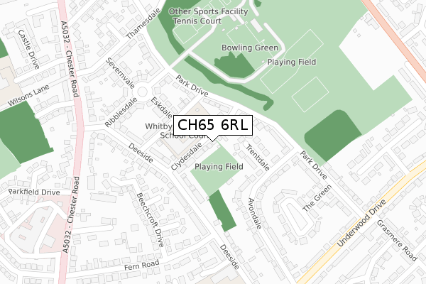 CH65 6RL map - large scale - OS Open Zoomstack (Ordnance Survey)