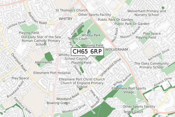 CH65 6RP map - small scale - OS Open Zoomstack (Ordnance Survey)