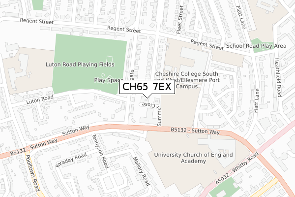 CH65 7EX map - large scale - OS Open Zoomstack (Ordnance Survey)