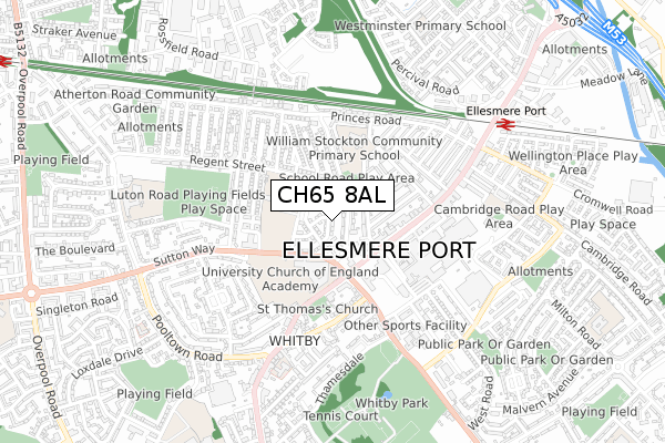 CH65 8AL map - small scale - OS Open Zoomstack (Ordnance Survey) CH65 8AL map - small scale - OS Open Zoomstack (Ordnance Survey)