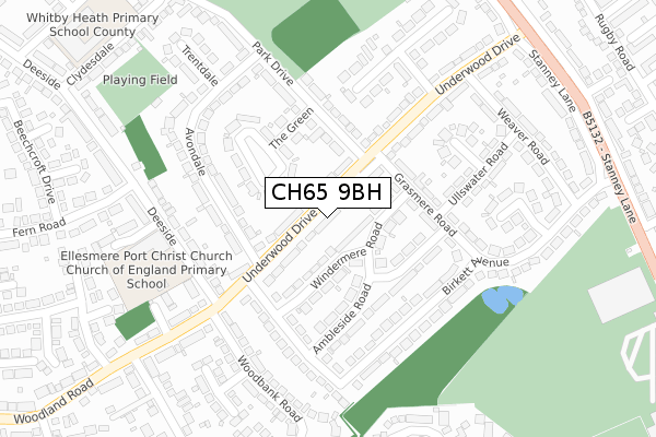 CH65 9BH map - large scale - OS Open Zoomstack (Ordnance Survey)
