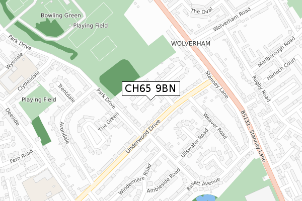 CH65 9BN map - large scale - OS Open Zoomstack (Ordnance Survey)