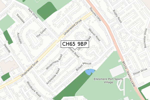 CH65 9BP map - large scale - OS Open Zoomstack (Ordnance Survey)