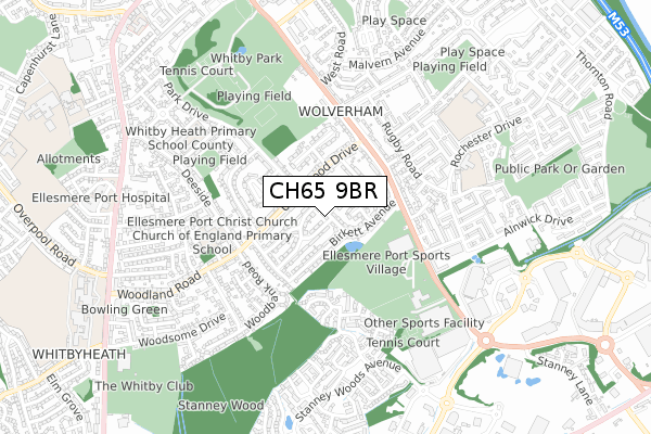 CH65 9BR map - small scale - OS Open Zoomstack (Ordnance Survey) CH65 9BR map - small scale - OS Open Zoomstack (Ordnance Survey)