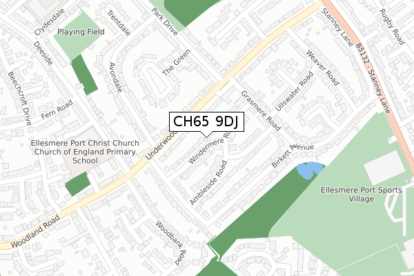 CH65 9DJ map - large scale - OS Open Zoomstack (Ordnance Survey)