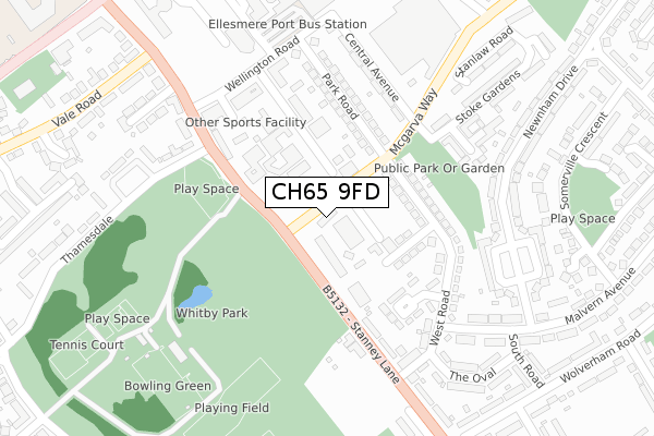 CH65 9FD map - large scale - OS Open Zoomstack (Ordnance Survey)